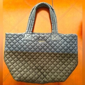 MZ WALLACE METRO TOTE LARGE BLACK AND NAVY TWO TONE